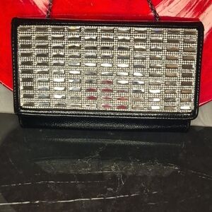 P26- Chic Black and Silver Evening Clutch